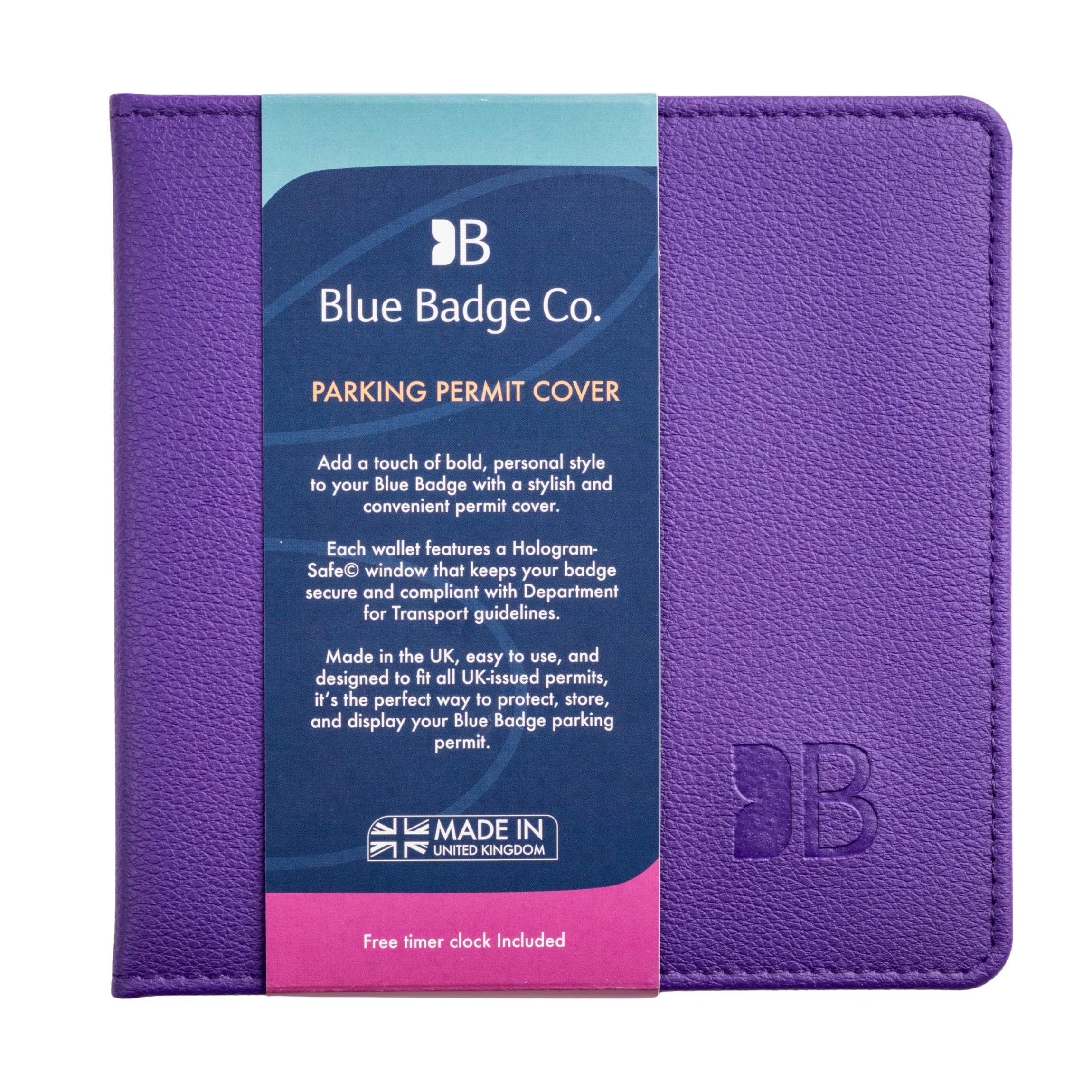 Blue Badge Wallet - Disabled Parking Permit Holder Recycled Bottles Purple - UK Made - Image 4