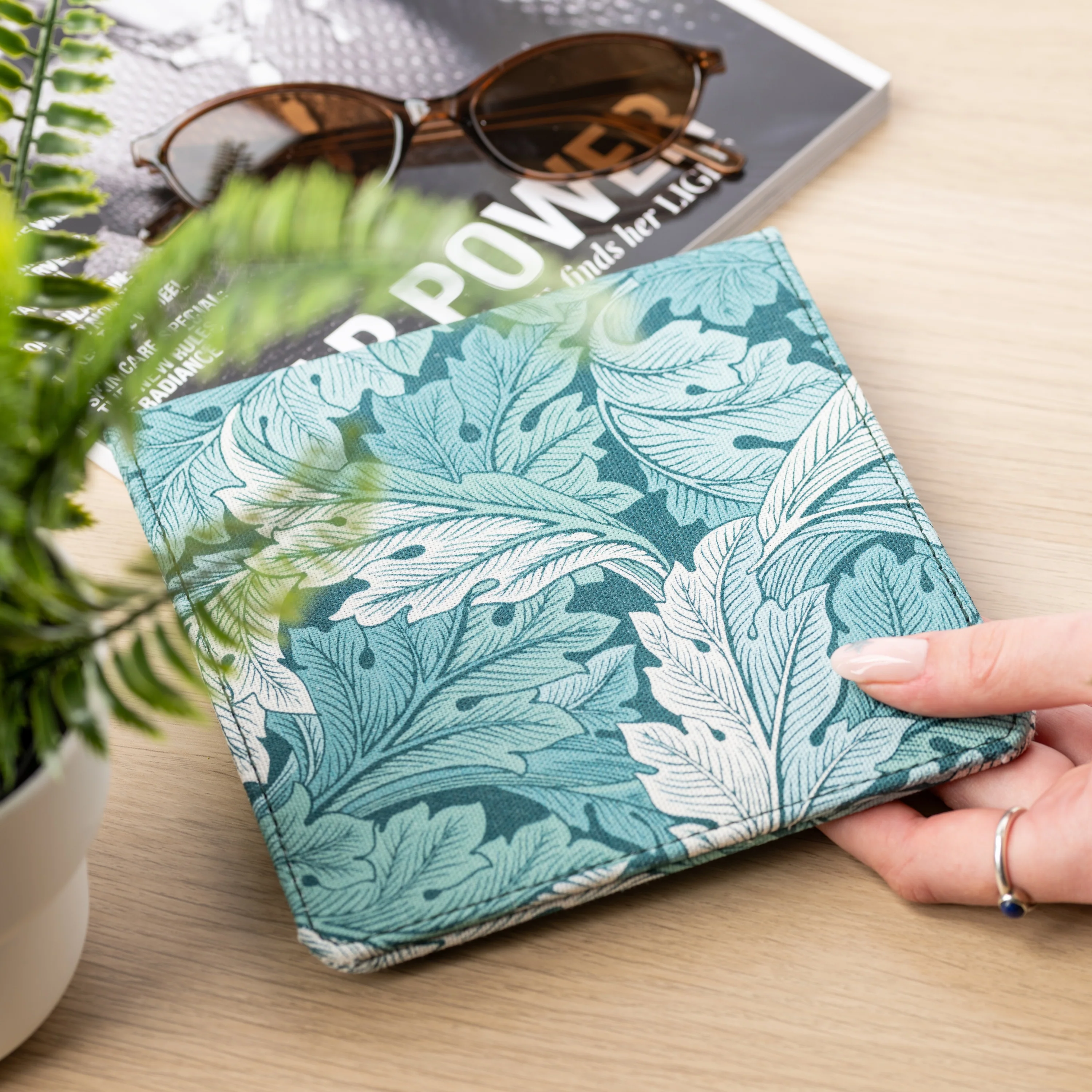 Blue Badge Wallet - Disabled Parking Permit Holder William Morris Acanthus Teal - UK Made - Image 6