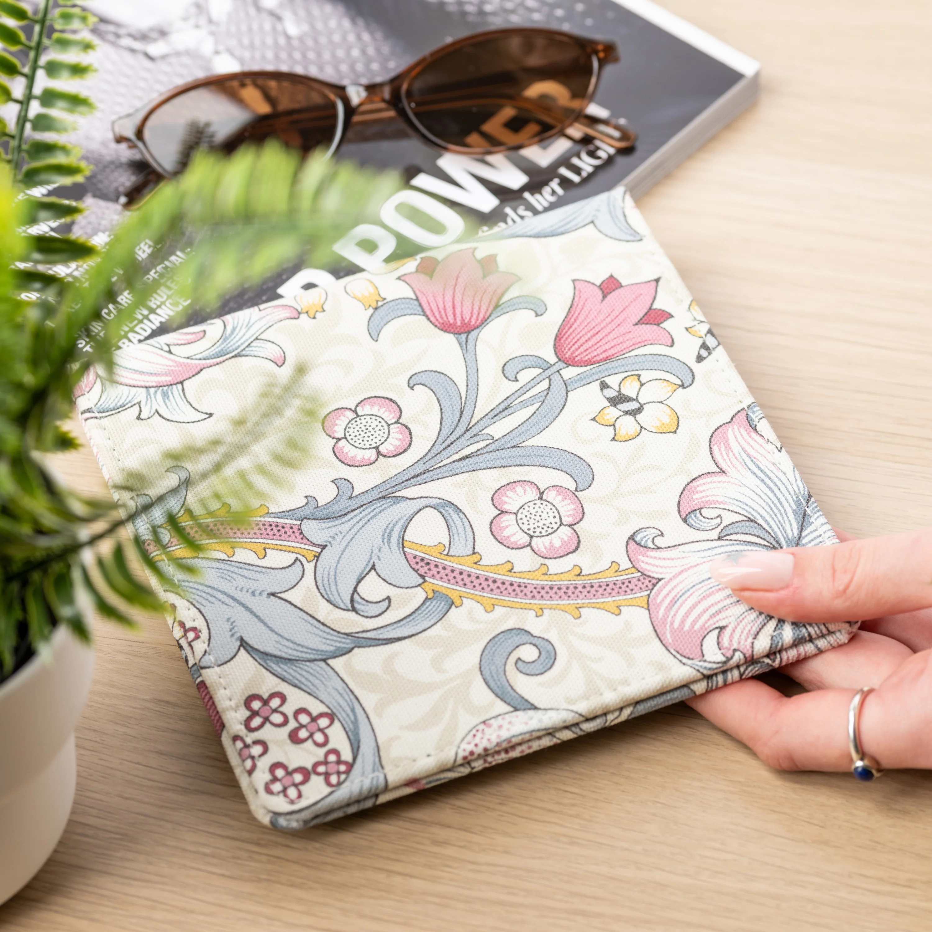 Blue Badge Wallet - Disabled Parking Permit Holder William Morris Golden Lily Plum - UK Made - Image 4