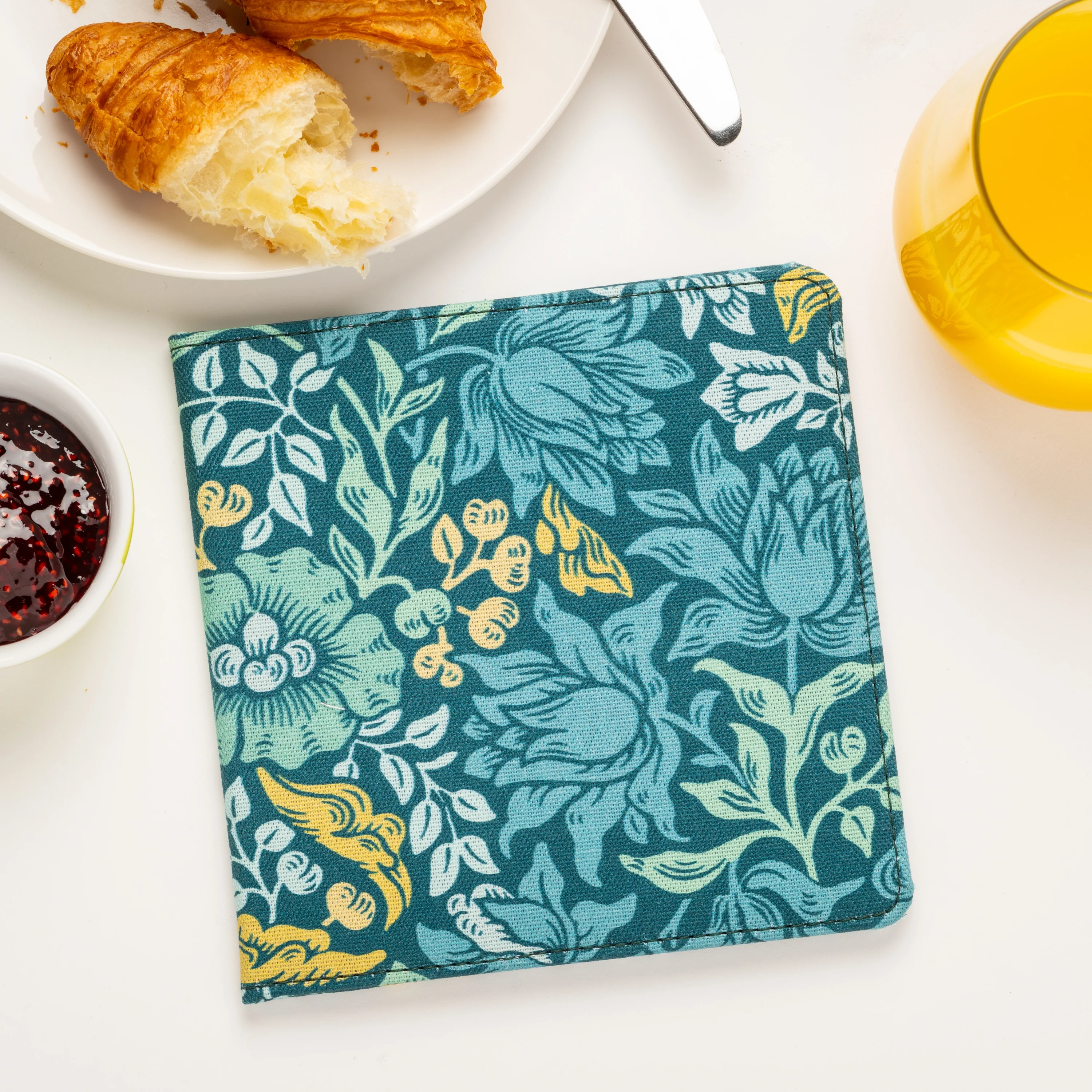 Blue Badge Wallet - Disabled Parking Permit Holder William Morris Mallow Teal - UK Made - Image 3