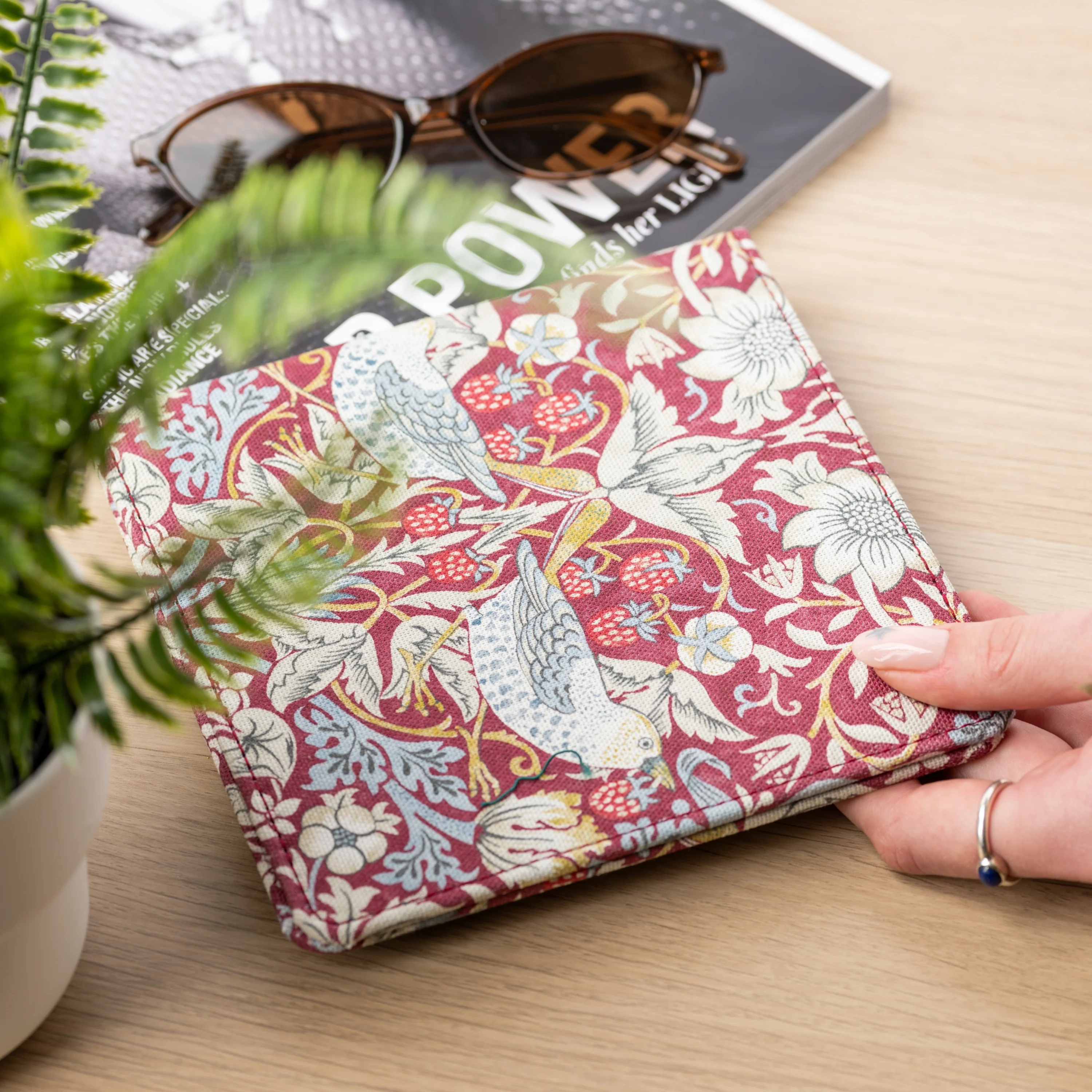 Blue Badge Wallet - Disabled Parking Permit Holder William Morris Strawberry Theif Plum - UK Made - Image 3