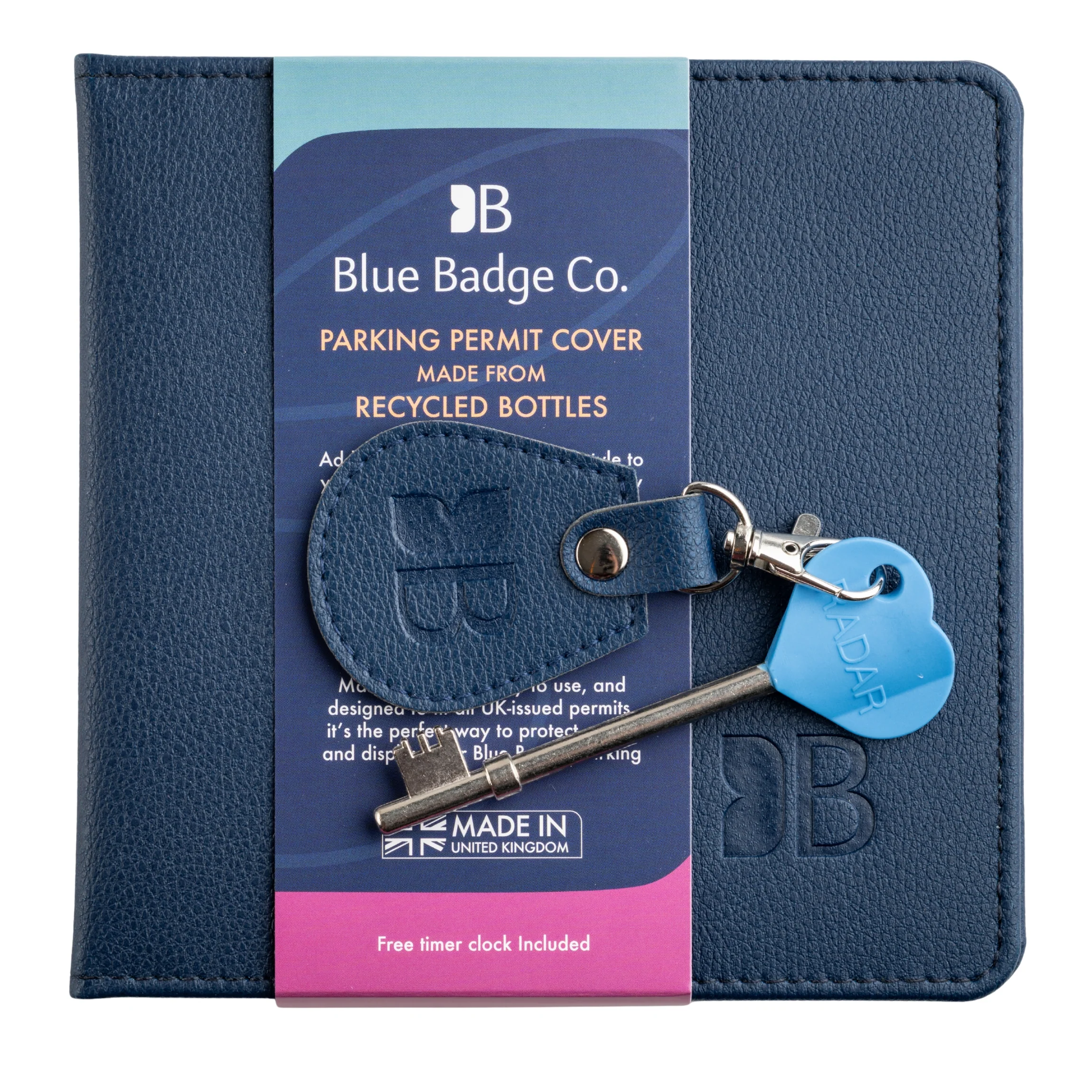Eco-Friendly Blue Badge Permit Wallet & RADAR Key Bundle - Navy Made from Recycled Bottles - Image 8
