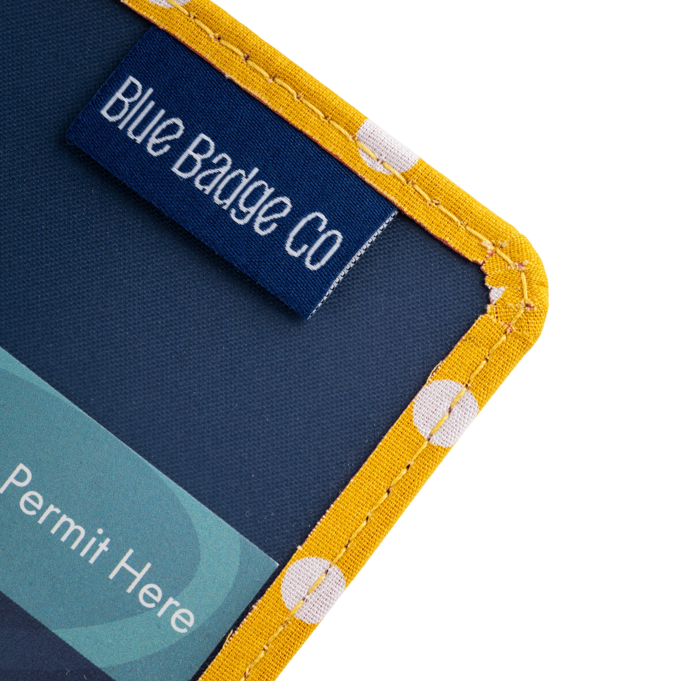 Blue Badge Wallet - Disabled Parking Permit Holder Spotty Canary Yellow - UK Made - Image 5