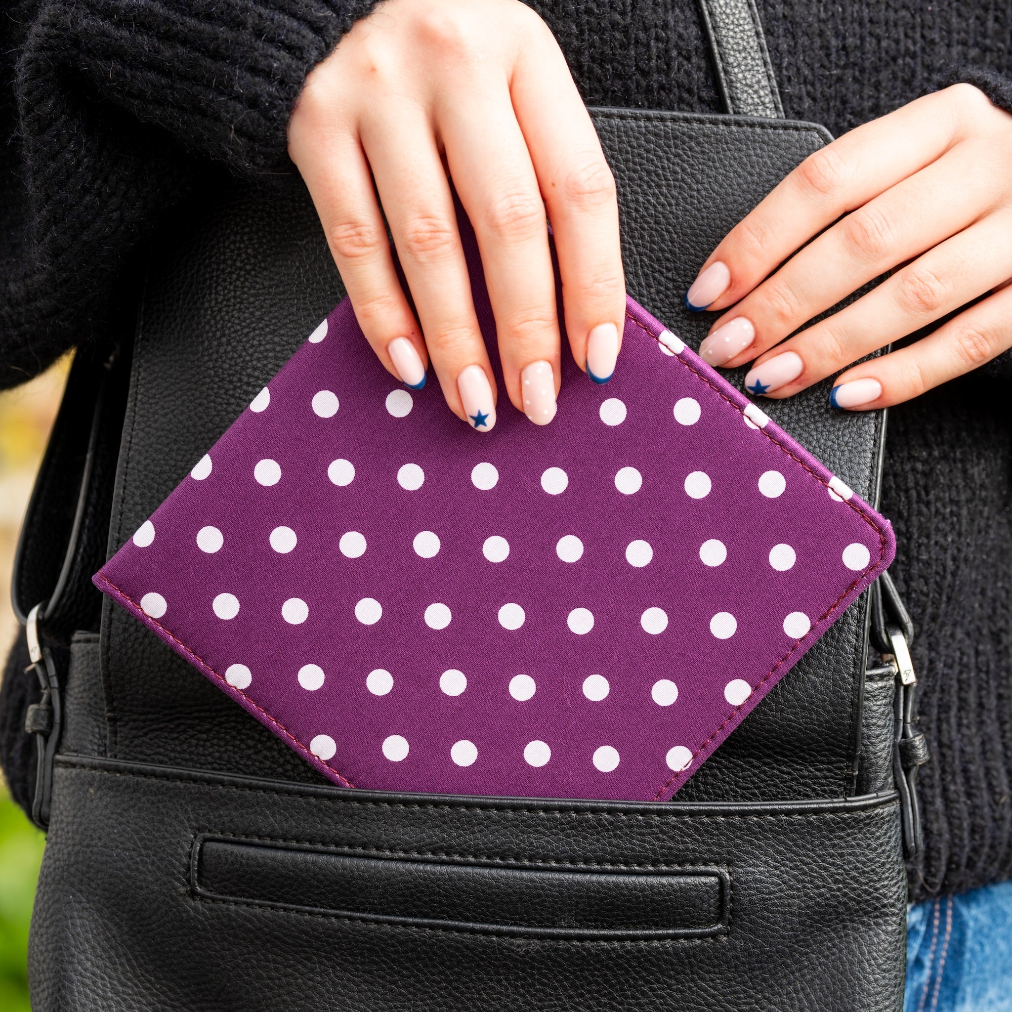 Blue Badge Wallet - Disabled Parking Permit Holder Spotty Grape - UK Made - Image 4