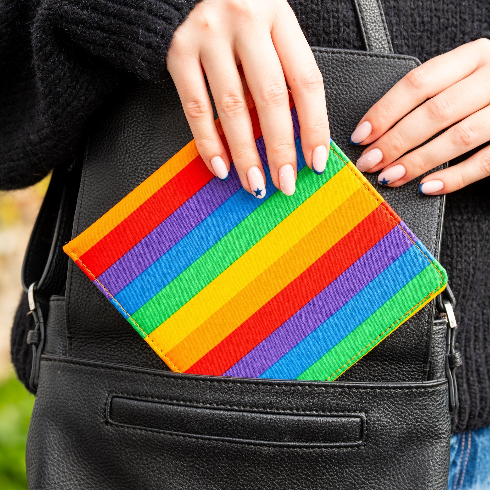 Blue Badge Wallet - Disabled Parking Permit Holder Rainbow Stripe - UK Made - Image 4