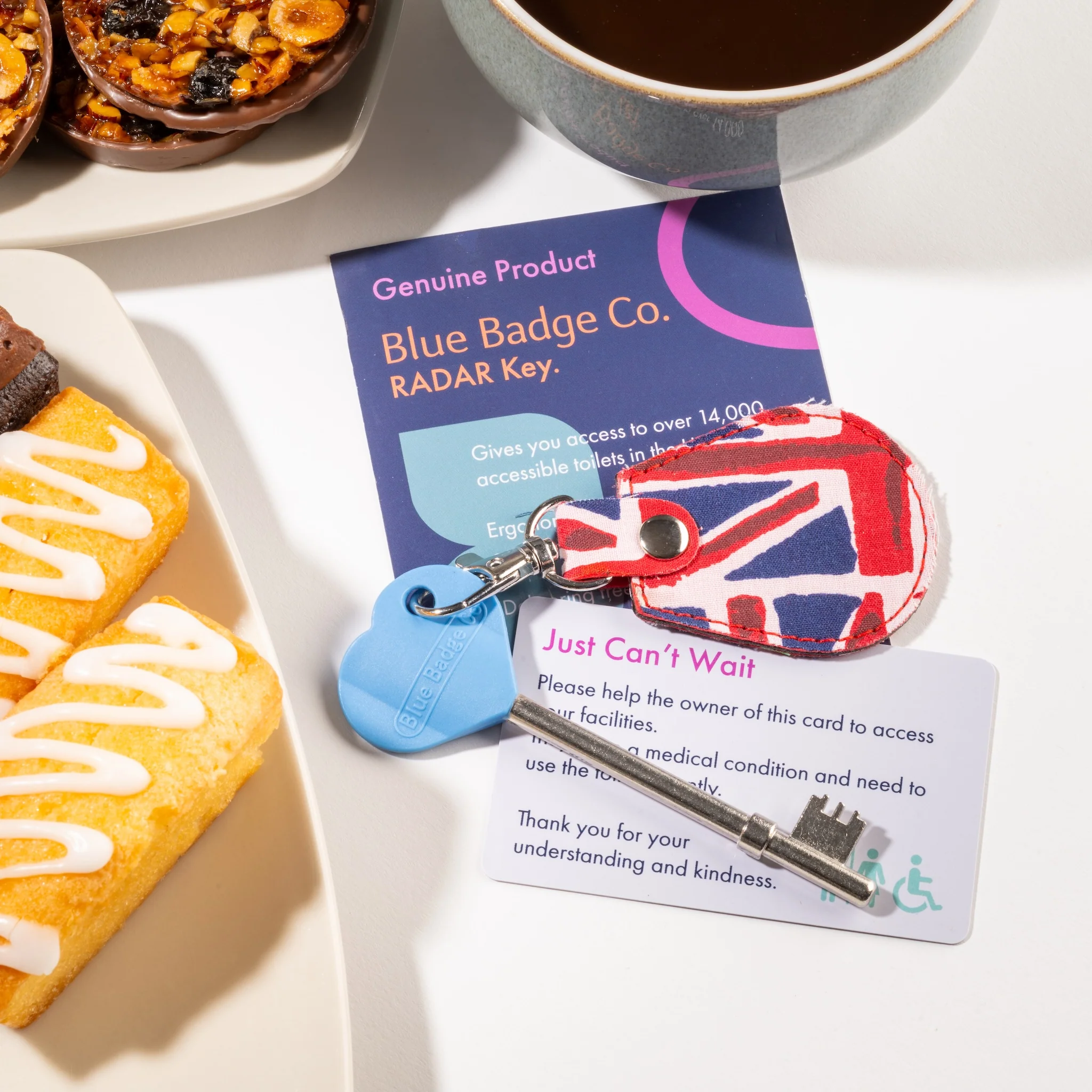 Genuine RADAR Disabled Toilet Key and Fabric Keyring in Union Jack - UK Made - Image 5