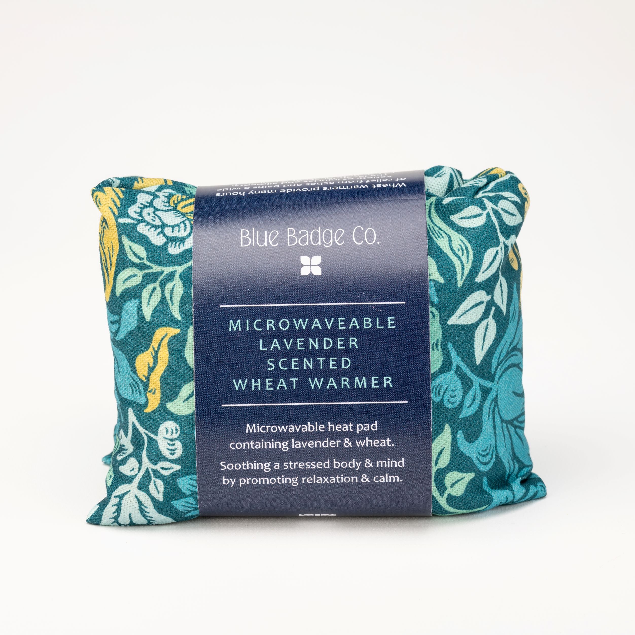 Lavender Wheat Warmer, Heated Wheat Bag in William Morris Mallow Teal - Image 4