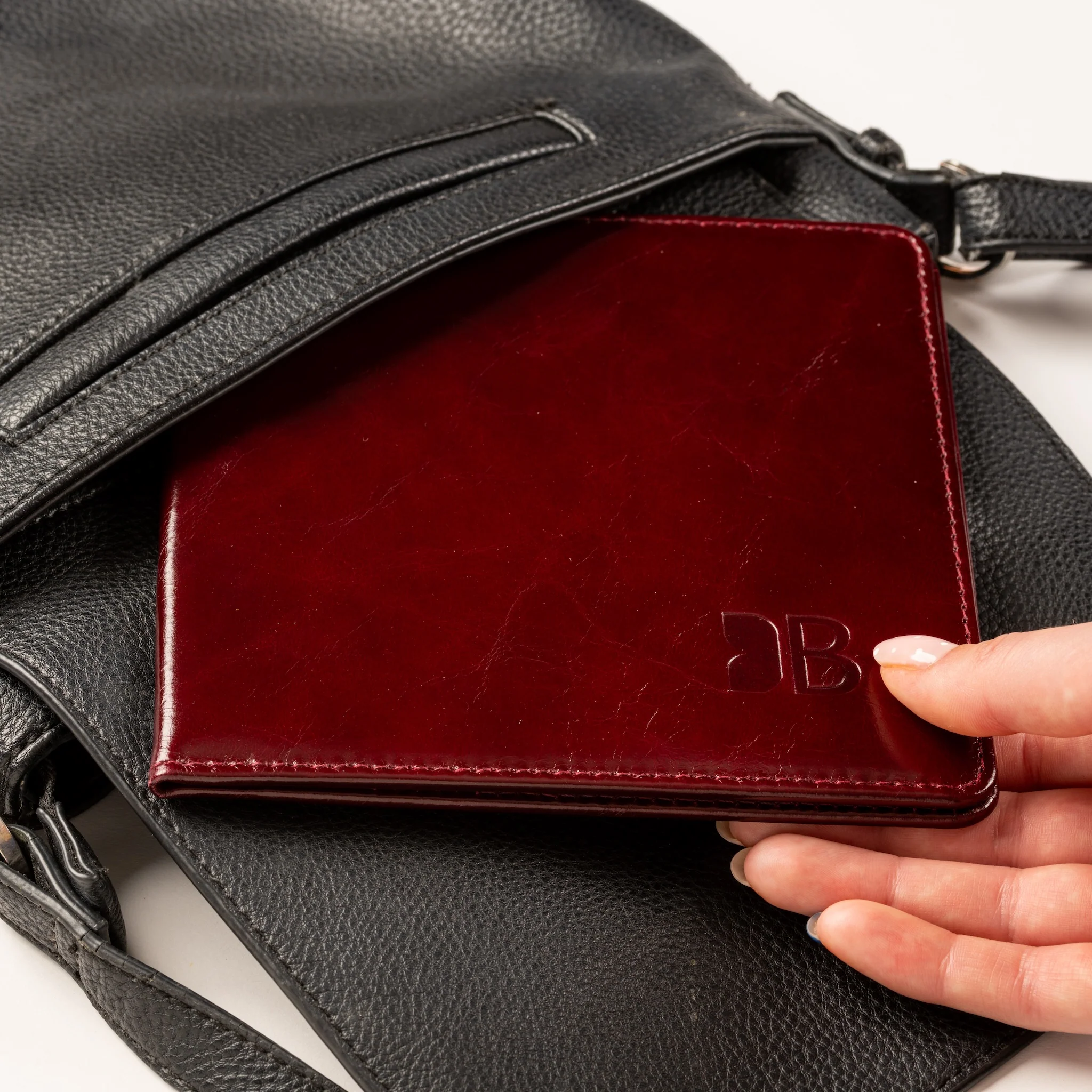 Disabled Blue Badge Parking Permit Wallet in Burgundy Leather - UK Made - Image 8