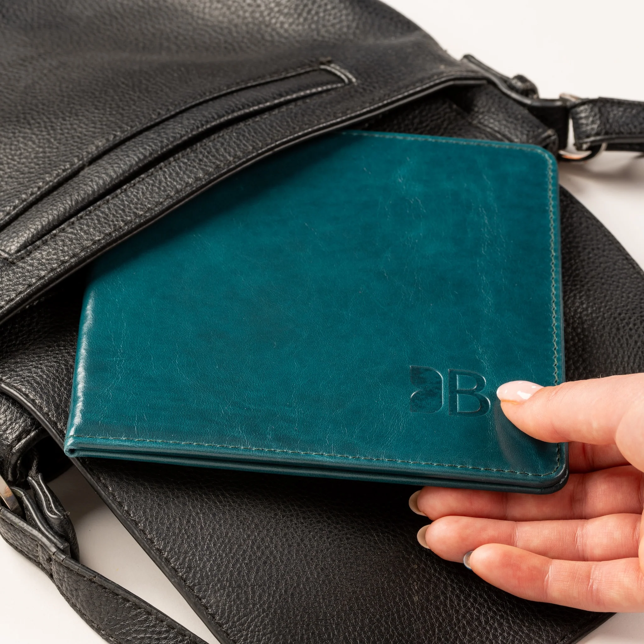 Disabled Blue Badge Parking Permit Wallet in Green Leather - UK Made - Image 8