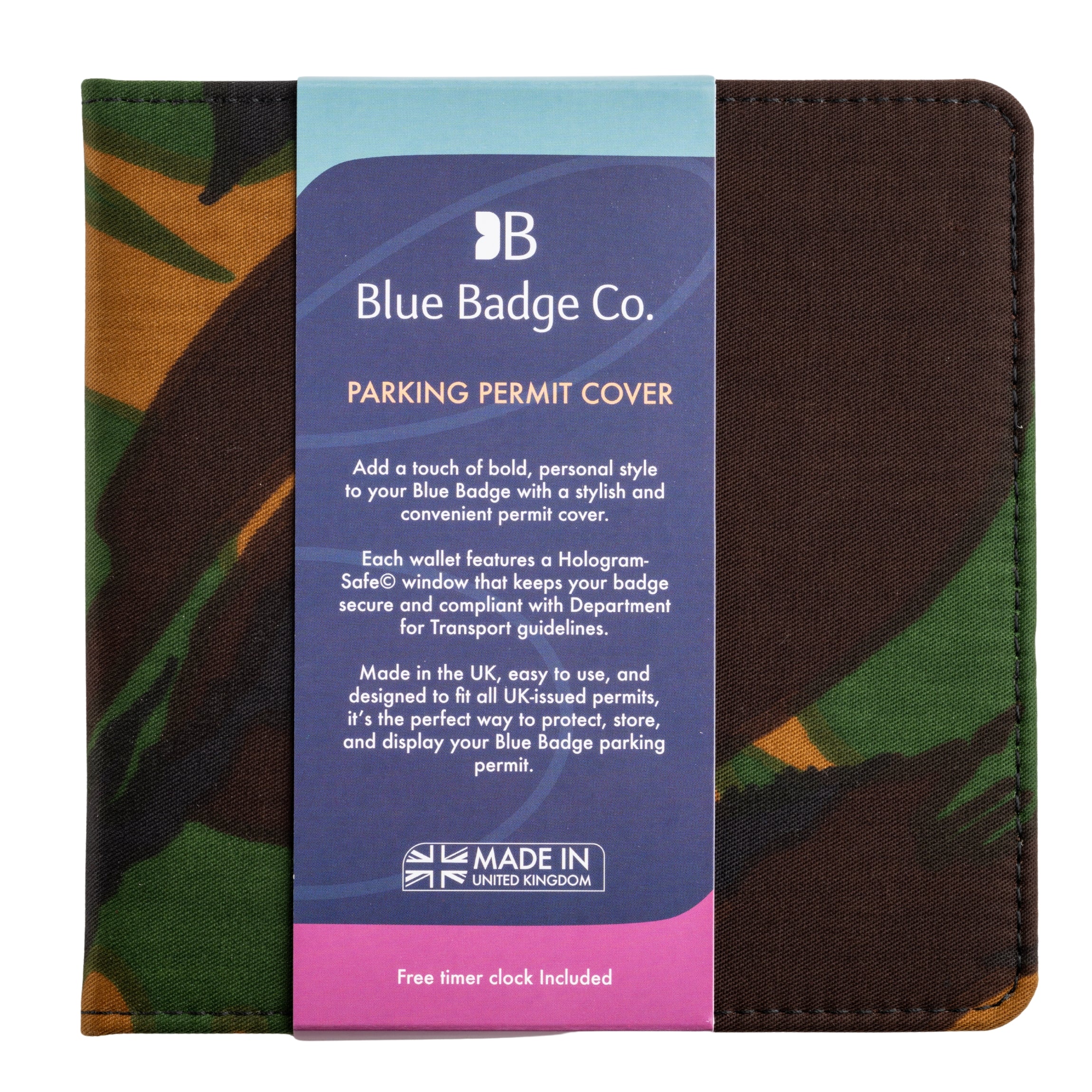 Blue Badge Wallet - Disabled Parking Permit Holder Army Camo - UK Made - Image 3
