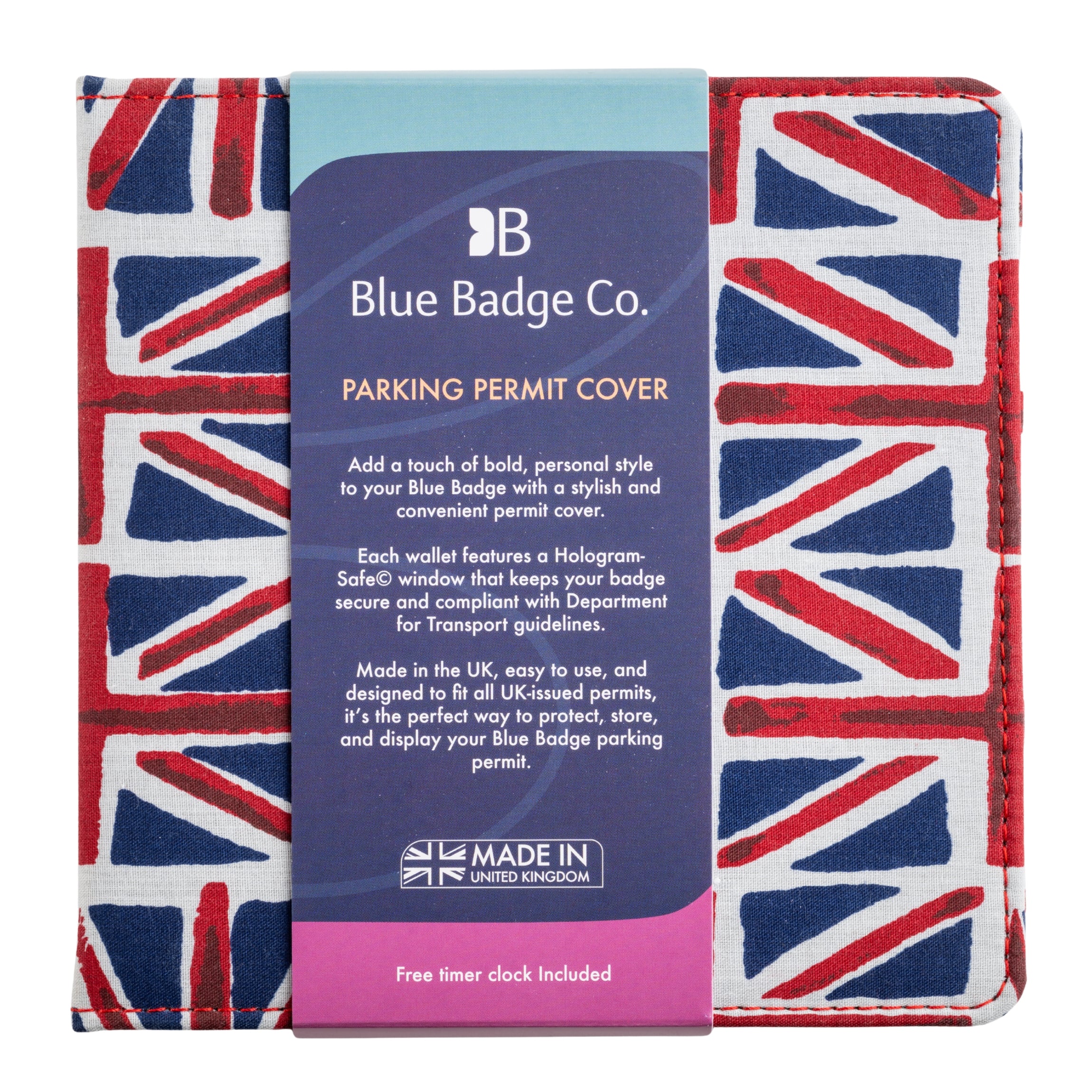 Blue Badge Wallet - Disabled Parking Permit Holder Union Jack -UK Made - Image 3