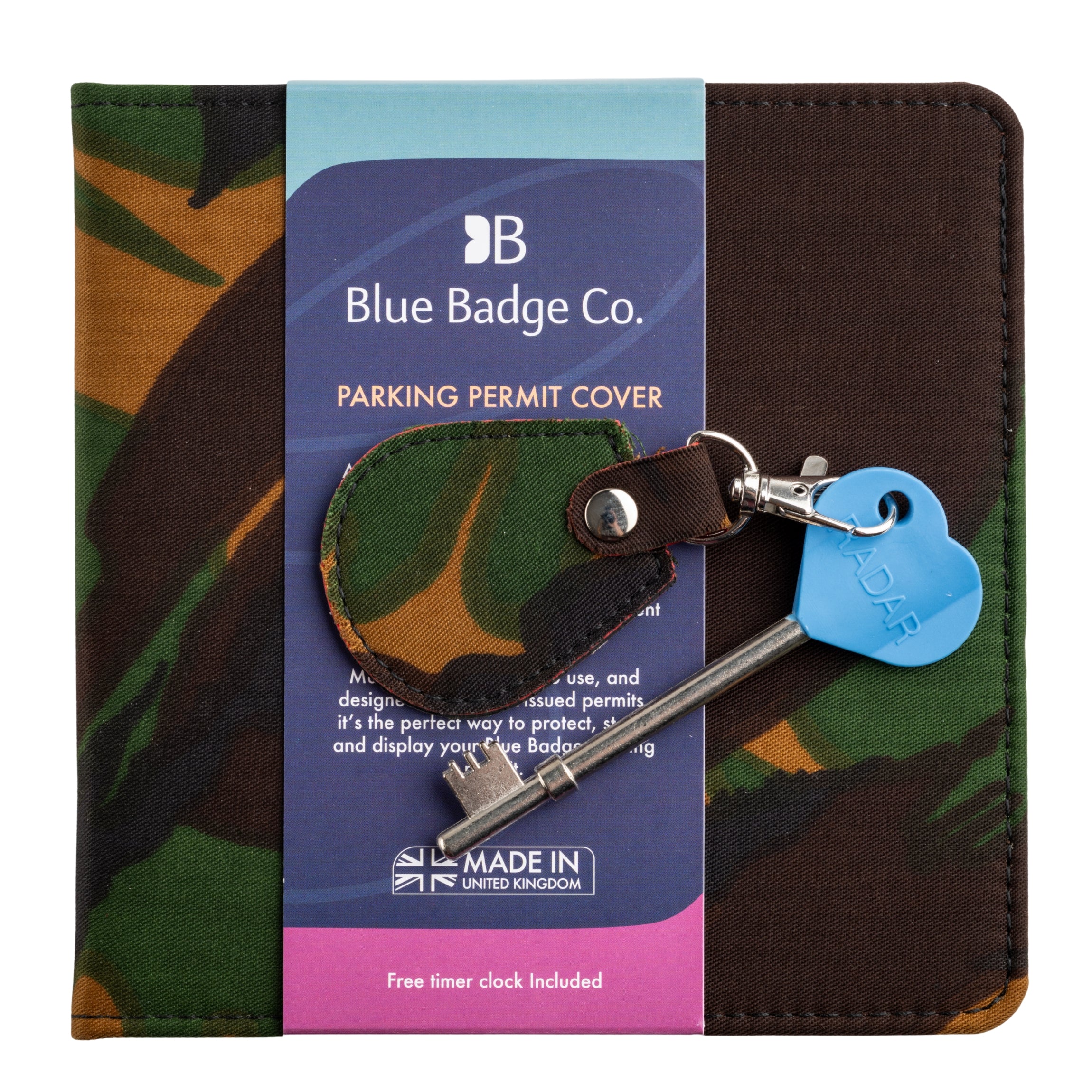 Disabled Blue Badge Wallet, Keyring and RADAR Key in Army Camo - UK Made - Image 3