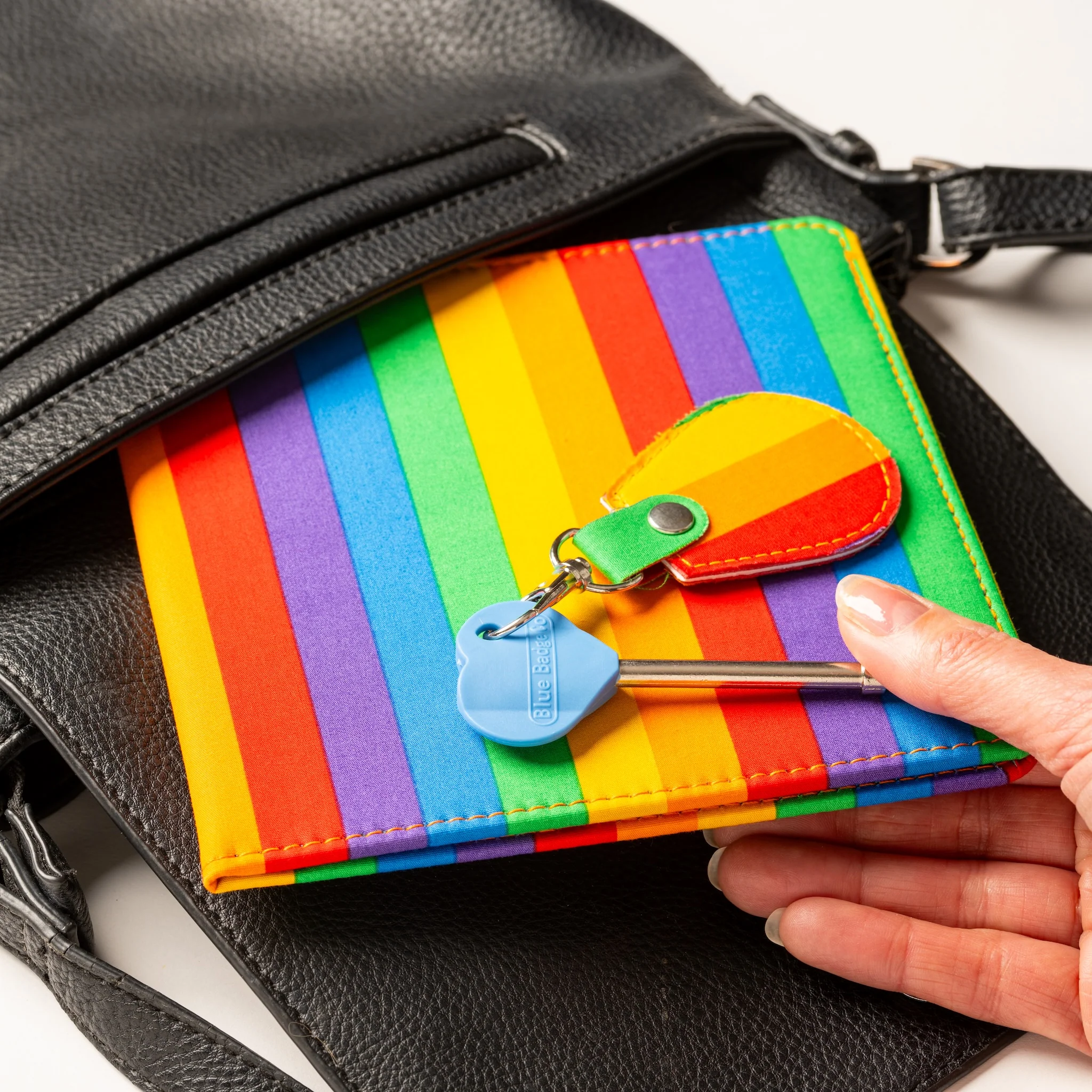 Disabled Blue Badge Wallet, Keyring and RADAR Key in Rainbow Stripe - UK Made - Image 11