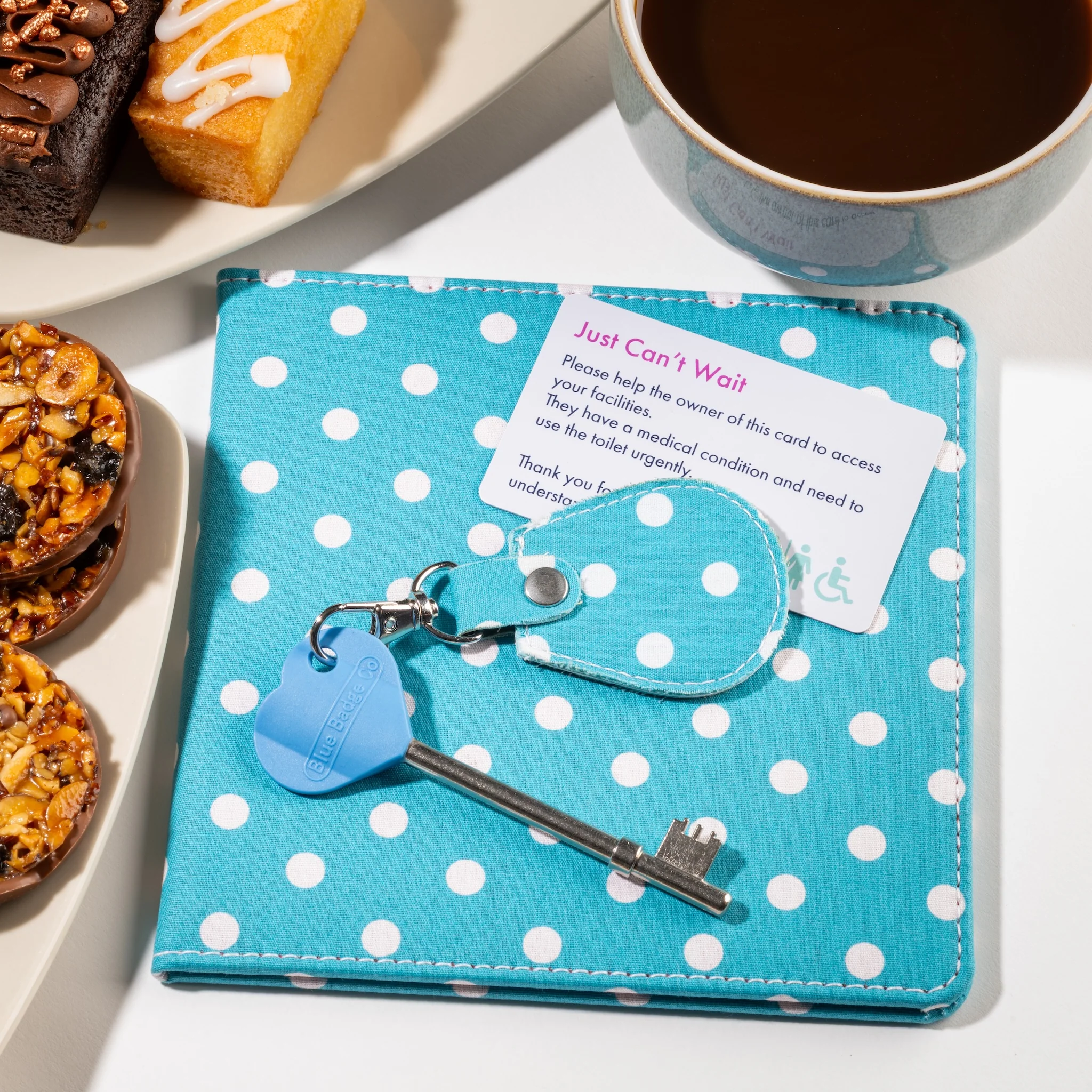 Disabled Blue Badge Wallet, Keyring and RADAR Key in Spotty Aquamarine - UK Made - Image 10