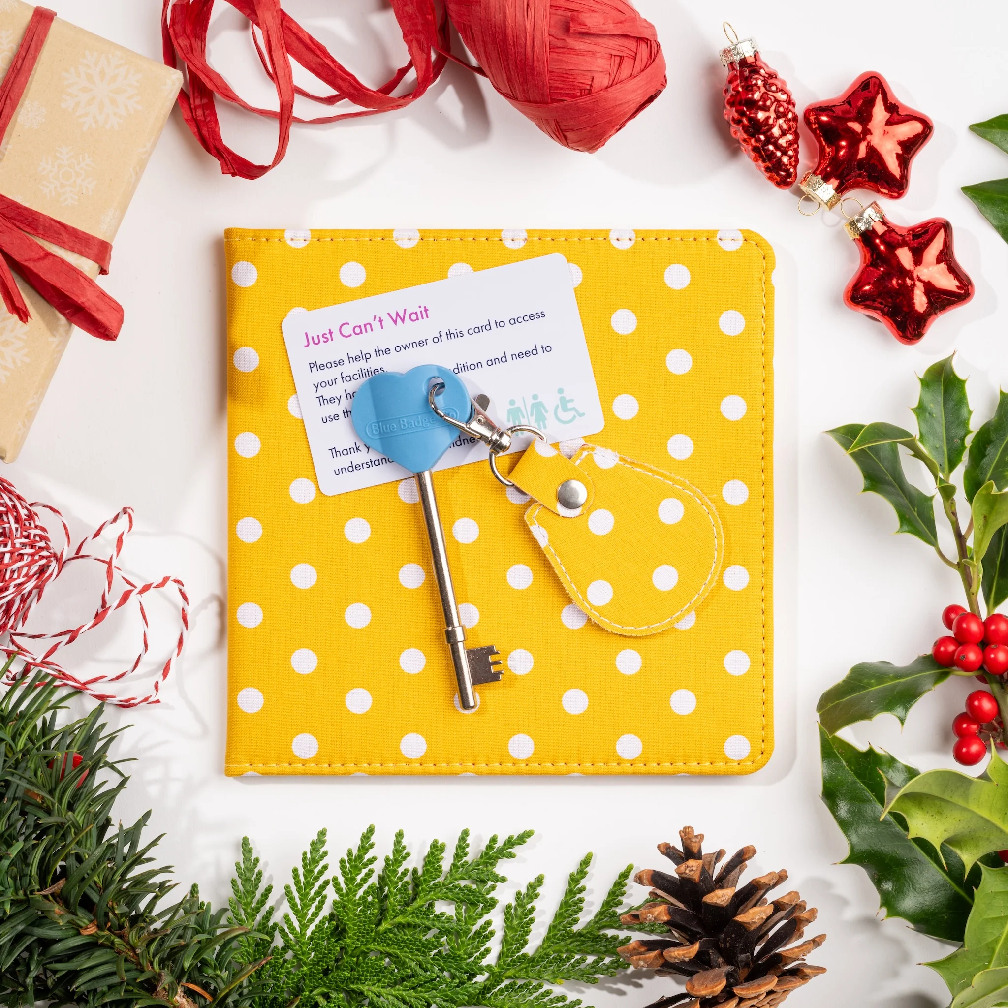 Disabled Blue Badge Wallet, Keyring and RADAR Key in Spotty Canary Yellow - UK Made - Image 6