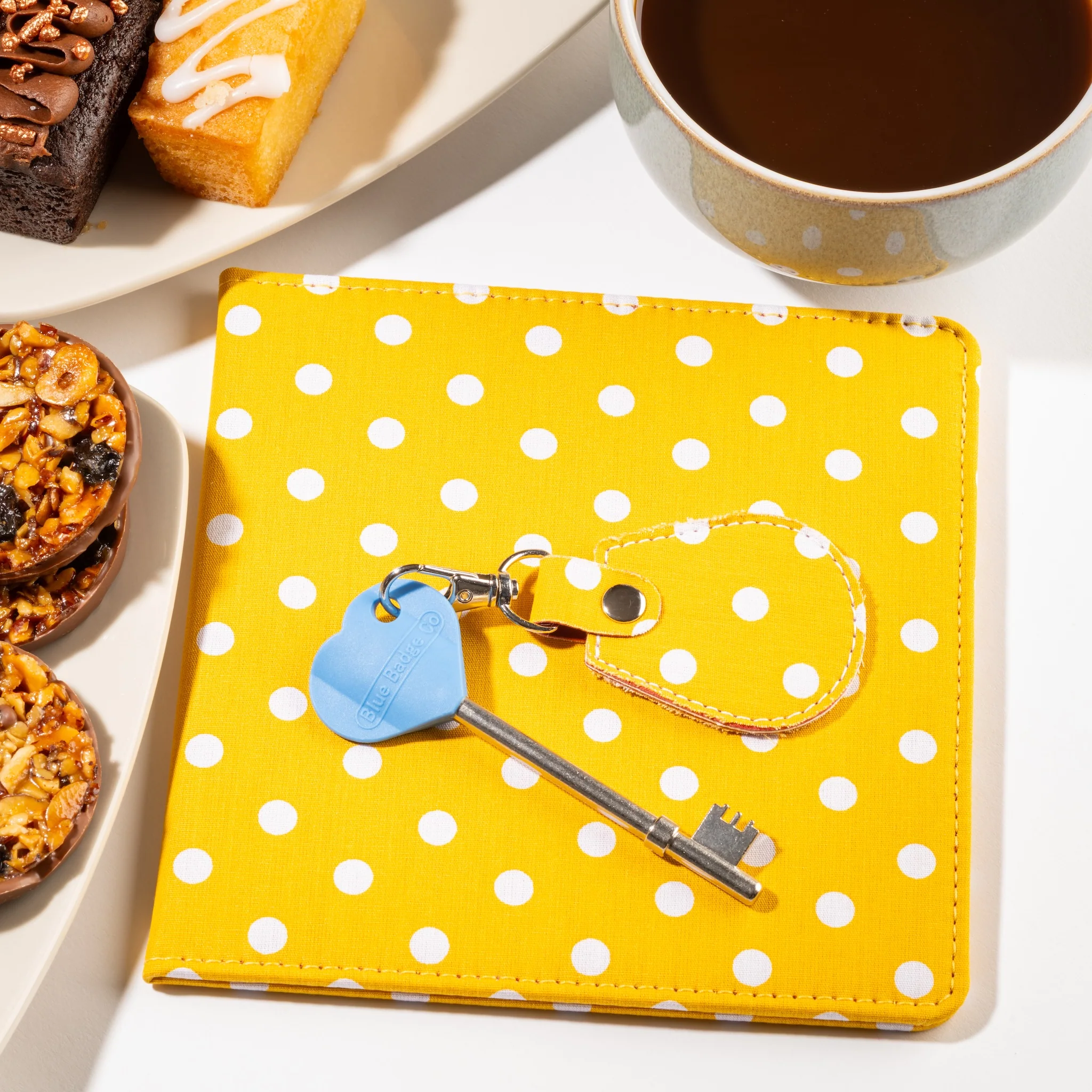 Disabled Blue Badge Wallet, Keyring and RADAR Key in Spotty Canary Yellow - UK Made - Image 9
