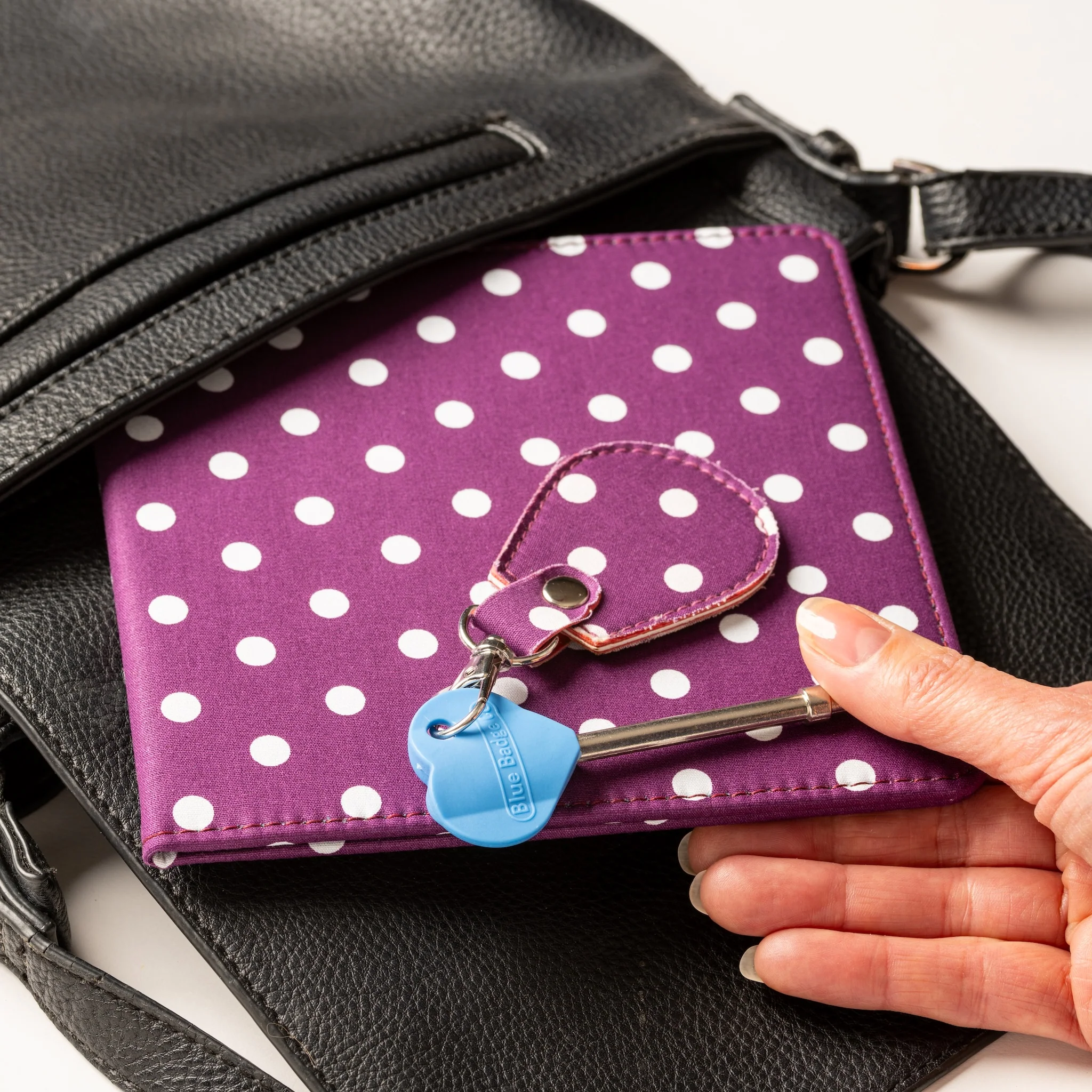 Disabled Blue Badge Wallet, Keyring and RADAR Key in Spotty Grape - UK Made - Image 11