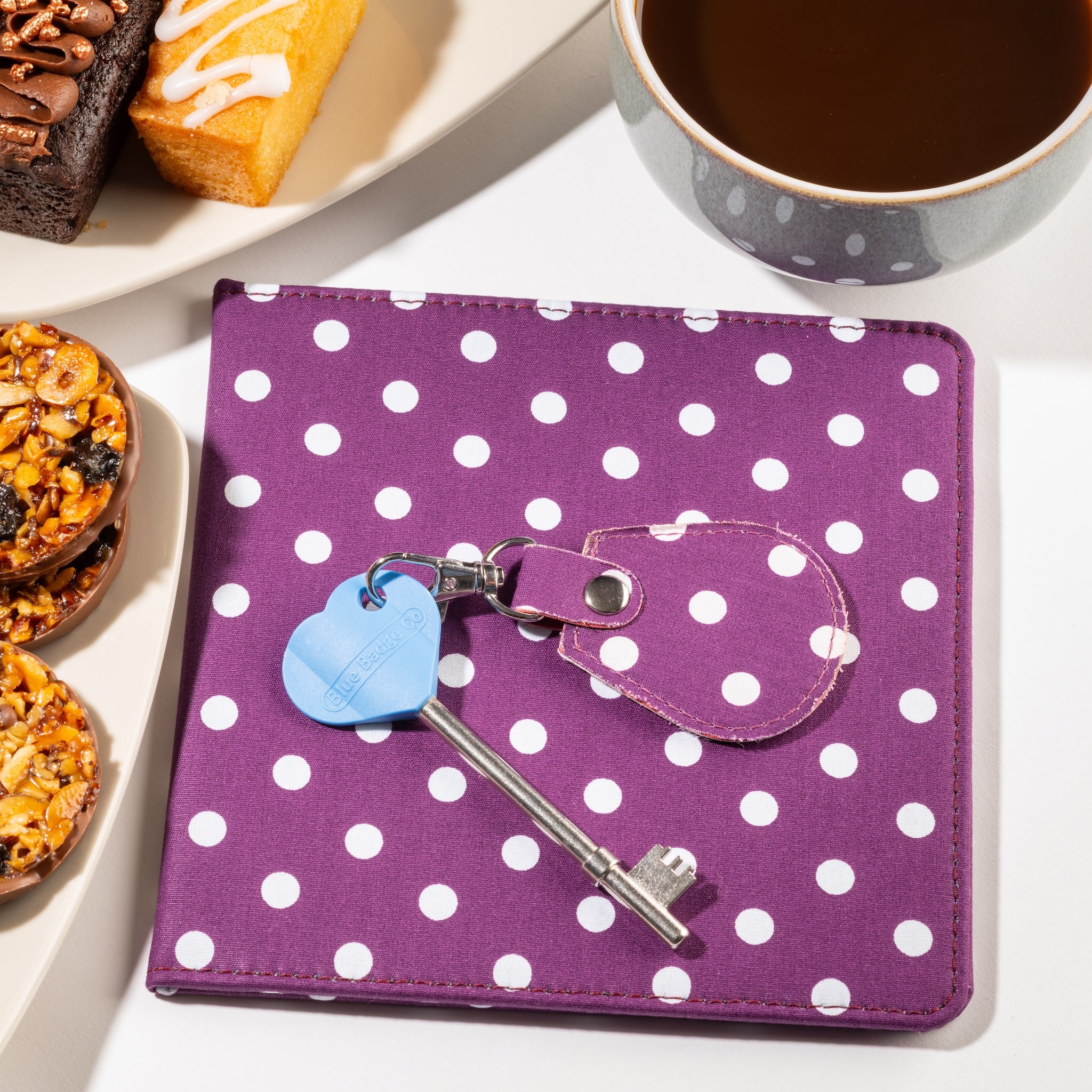Disabled Blue Badge Wallet, Keyring and RADAR Key in Spotty Grape - UK Made - Image 8