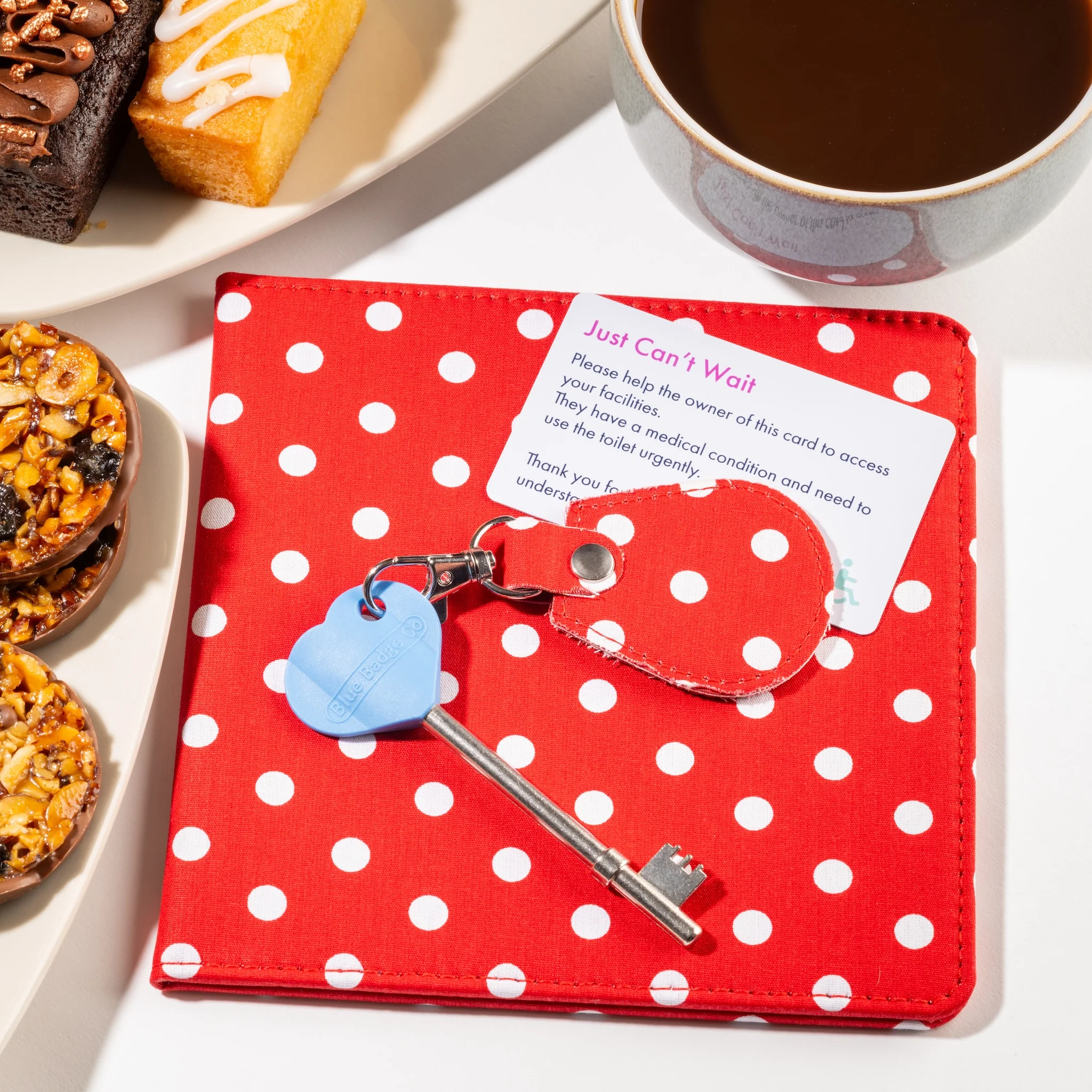 Disabled Blue Badge Wallet, Keyring and RADAR Key in Spotty Red - UK Made - Image 11