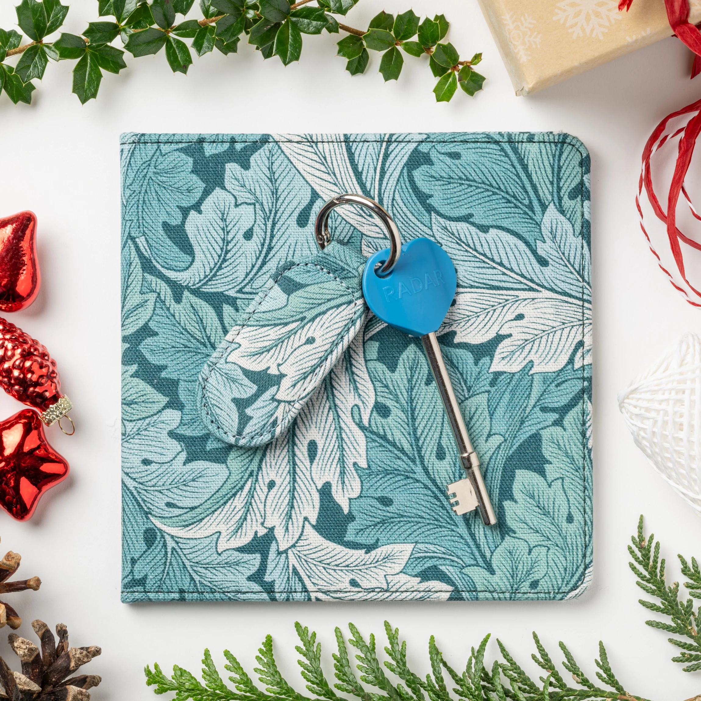 Disabled Blue Badge Wallet, Keyring and RADAR Key in William Morris Acanthus Teal - Image 3