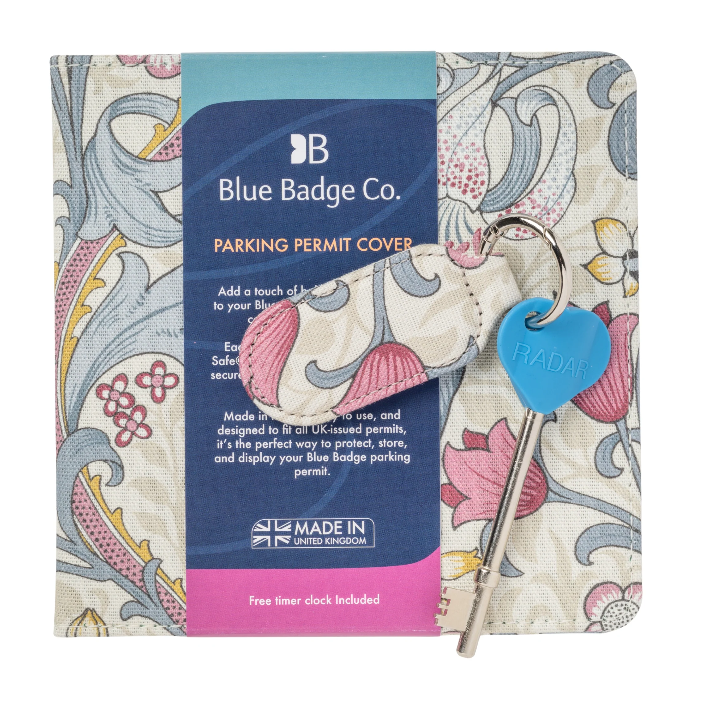 Disabled Blue Badge Wallet, Keyring and RADAR Key in William Morris Golden Lily Plum - Image 4