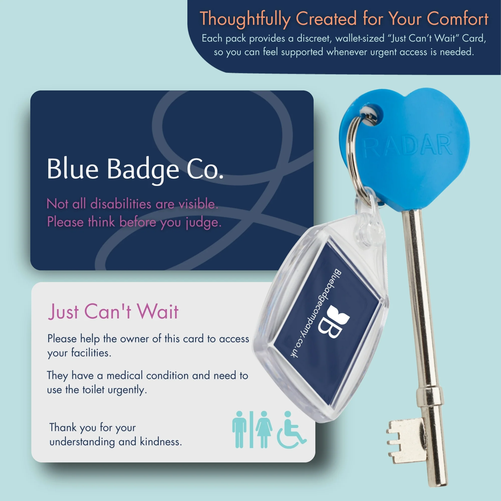RADAR Key Triple Pack Disabled Toilet Access - Blue Badge Co - Image 3